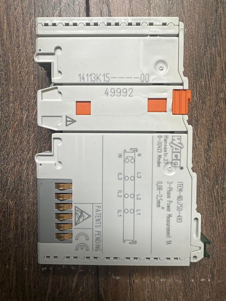 WAGO 750-493 3-Fase Vermogensmeetmodule 1A, Ophalen of Verzenden, Zo goed als nieuw