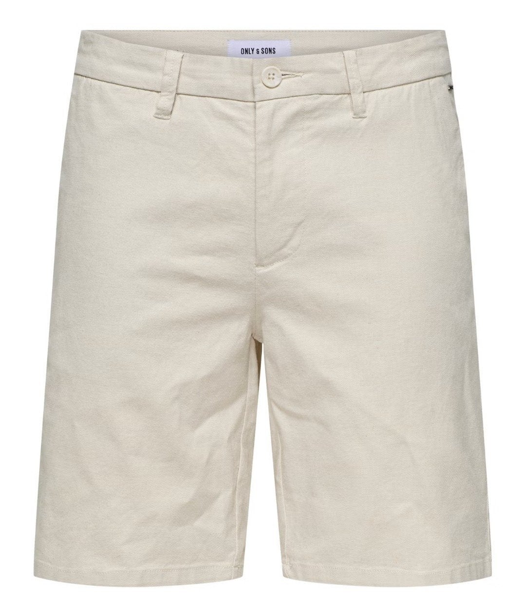 Only & sons Regular fit Linnen Shorts maat L, Maat 52/54 (L), Beige, Nieuw, Ophalen of Verzenden