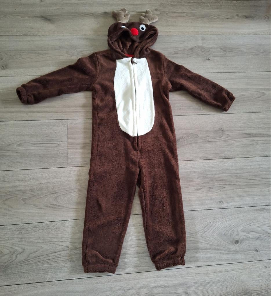 Hema rendier onesie maat 98/104 kerst pak, Nacht- of Onderkleding, Jongen of Meisje, Ophalen of Verzenden, Zo goed als nieuw