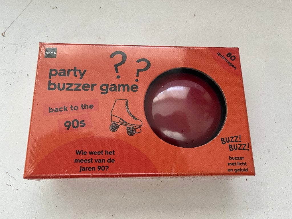 Hema Party Buzzer Game: Back to the 90s Quiz, Drie of vier spelers, Ophalen of Verzenden, Nieuw, HEMA