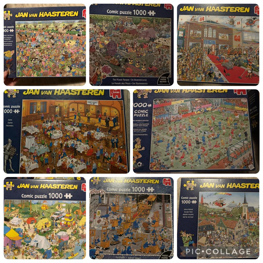 Jan van Haasteren 1000 stukjes (diverse) 8 euro per stuk, Ophalen of Verzenden, 500 t/m 1500 stukjes, Zo goed als nieuw, Legpuzzel