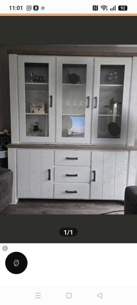 Buffetkast vitrinekast landelijk de Bommel, Huis en Inrichting, Kasten | Buffetkasten, Zo goed als nieuw, 200 cm of meer, 150 tot 200 cm