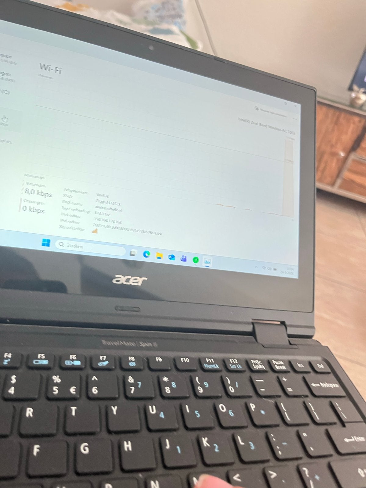 Acer TravelMate Spin B met Windows 11 en oplader, Gebruikt, Qwerty, Ophalen of Verzenden, SSD