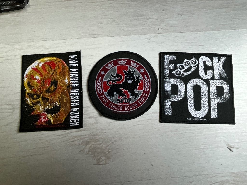 3 verschillende Patches Five Finger Death Punch, Nieuw, Ophalen of Verzenden, Emmen, 3 verschillende Patches Five Finger Death Punch