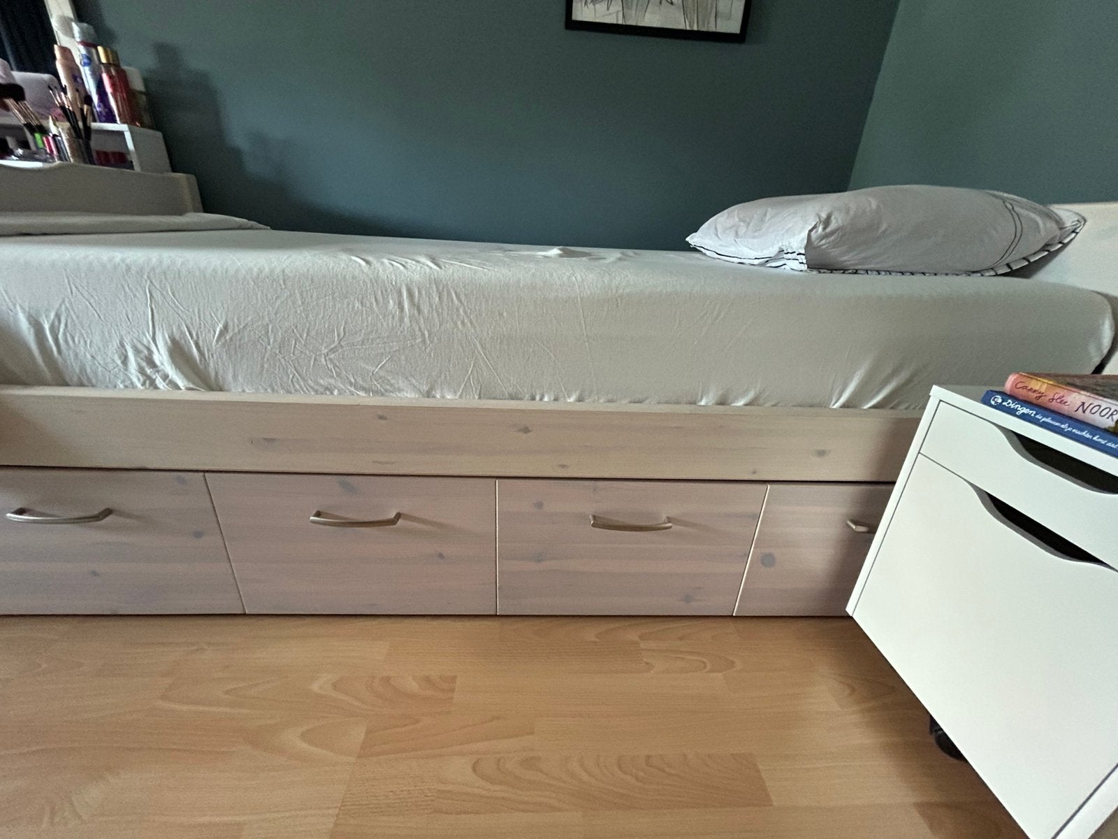Flexa bed whitewash 90x200 cm voor kinderkamer, Ophalen, Zo goed als nieuw