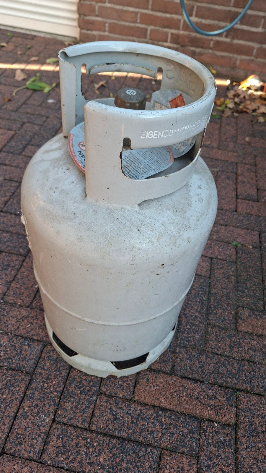 Lege Shell gasfles (10.5 kg), Ophalen, Gebruikt