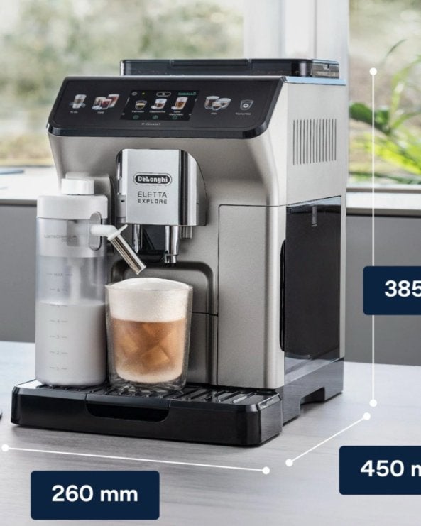 De'Longhi Eletta Explore volautomatische espressomachine, Afneembaar waterreservoir, Espresso apparaat, 10 kopjes of meer, Nieuw