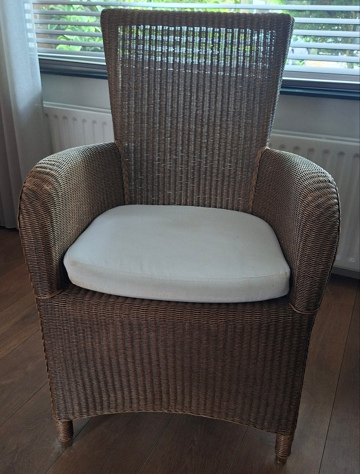 Lloyd Loom stoel evt 4 stuks, Ophalen, Gebruikt, Bruin, Riet of Rotan