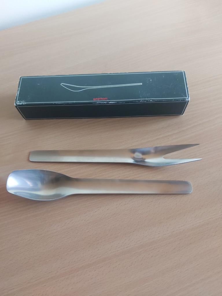 Stelton EM serveerbestek, Ophalen of Verzenden, Gebruikt, Rvs of Chroom, Bestekset