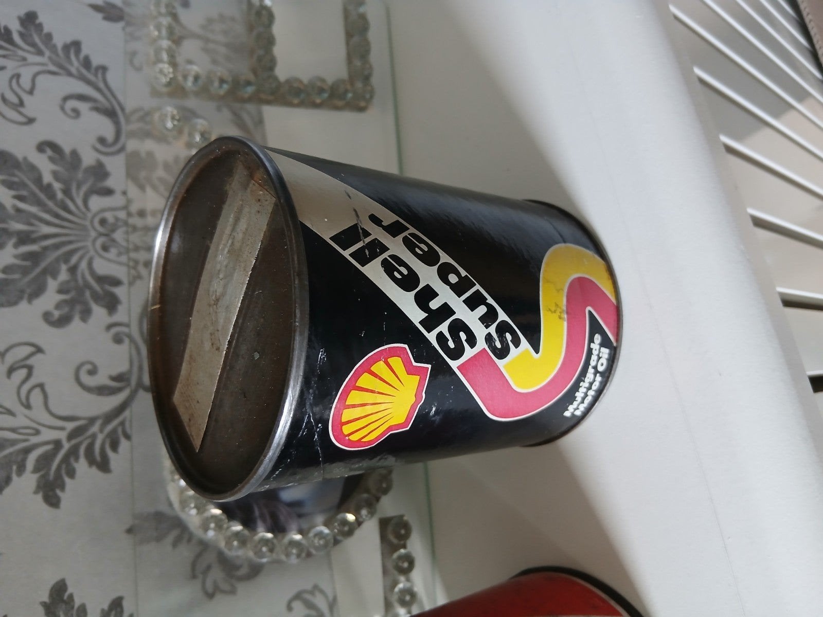 Vintage Shell Super Multigrade Motor Oil Blik 0,5L, Ophalen of Verzenden, Gebruikt, Verpakking