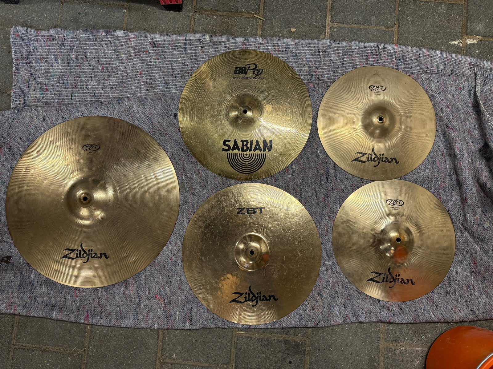 Zildjian ZBT Bekkenset + Sabian B8 Pro Crash (5-delig), Ophalen of Verzenden, Gebruikt, Overige typen