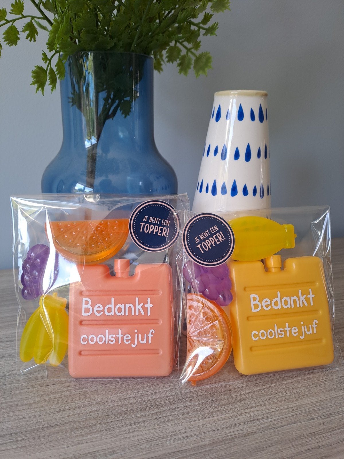 Cadeau: Koelelement met Naam & Fruit IJsblokjes, Ophalen of Verzenden, Nieuw, Feestartikel, Verjaardag
