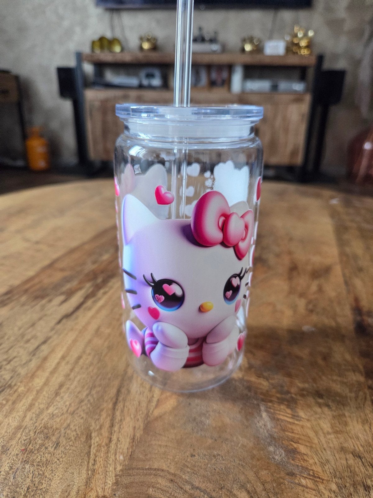 Nieuwe Hello Kitty drinkbeker met rietje, Ophalen of Verzenden, Nieuw, Meerkleurig, Kunststof