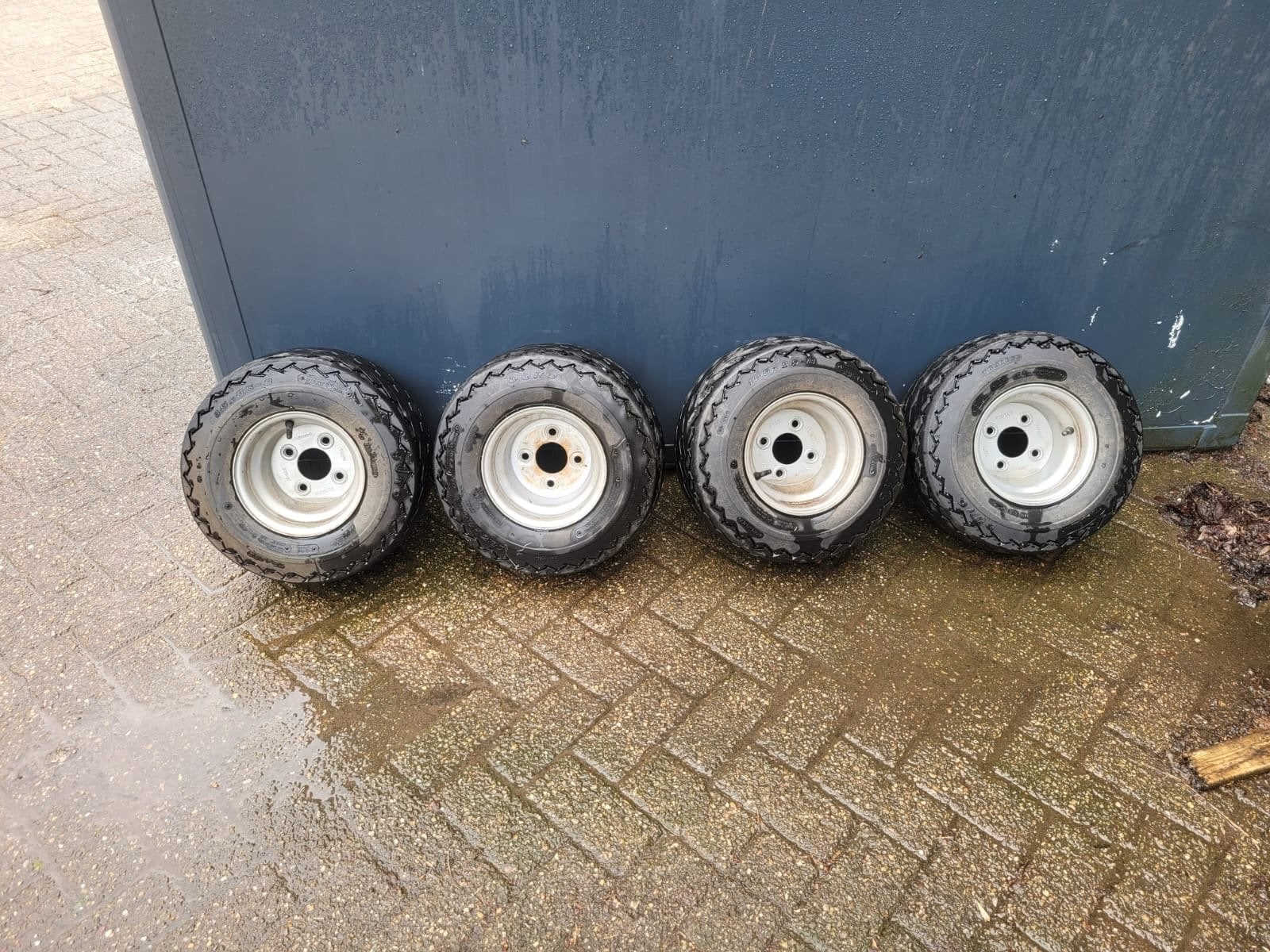 Stalen velgen met banden voor trailer (4 stuks), Gebruikt, Banden en Velgen, Overige maten, Ophalen