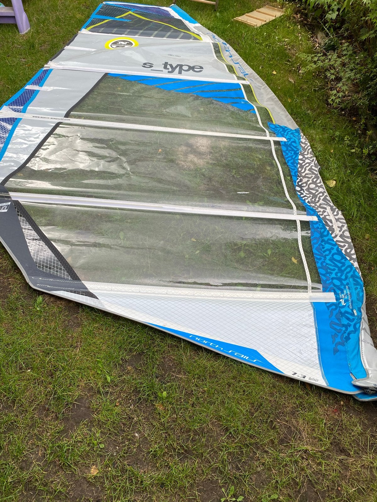 North Sails S_Type 7.3 m² windsurfzeil, Ophalen, Gebruikt, 6.5 m² tot 8 m², North Sails
