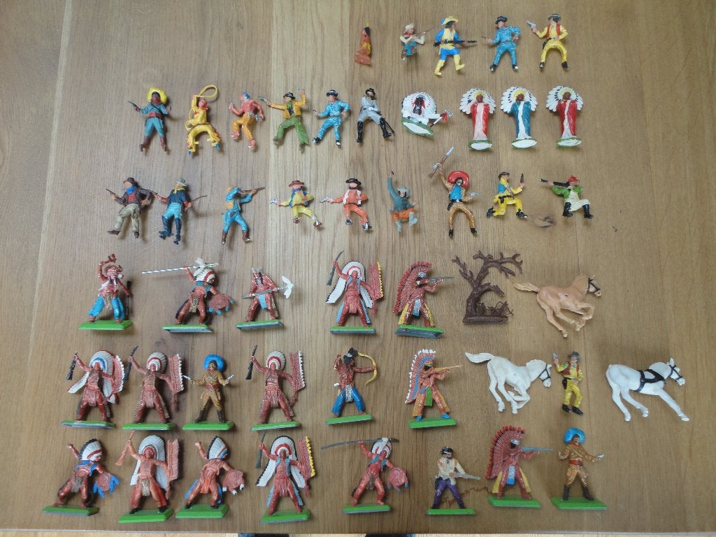 veel poppetjes Britains cowboys en indianen, Verzamelen, Ophalen of Verzenden, Gebruikt