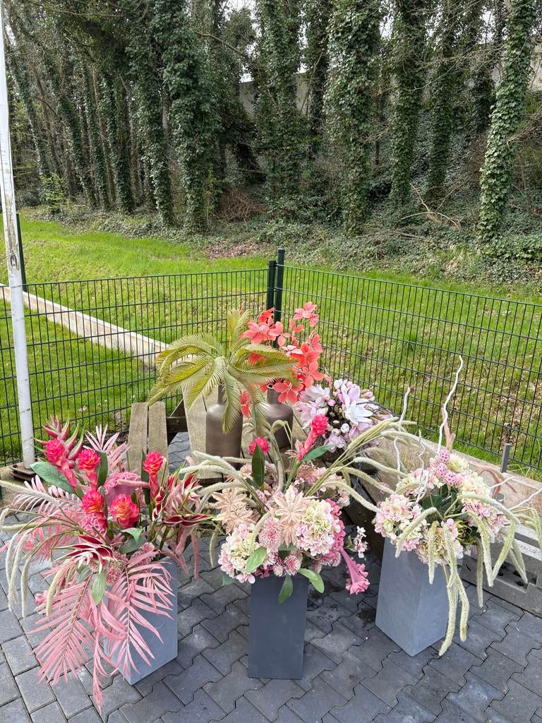Kunstbloemen, 6 verschillende bosjes bloemen, Gebruikt, Kunstplant, Ophalen of Verzenden, Kunststof