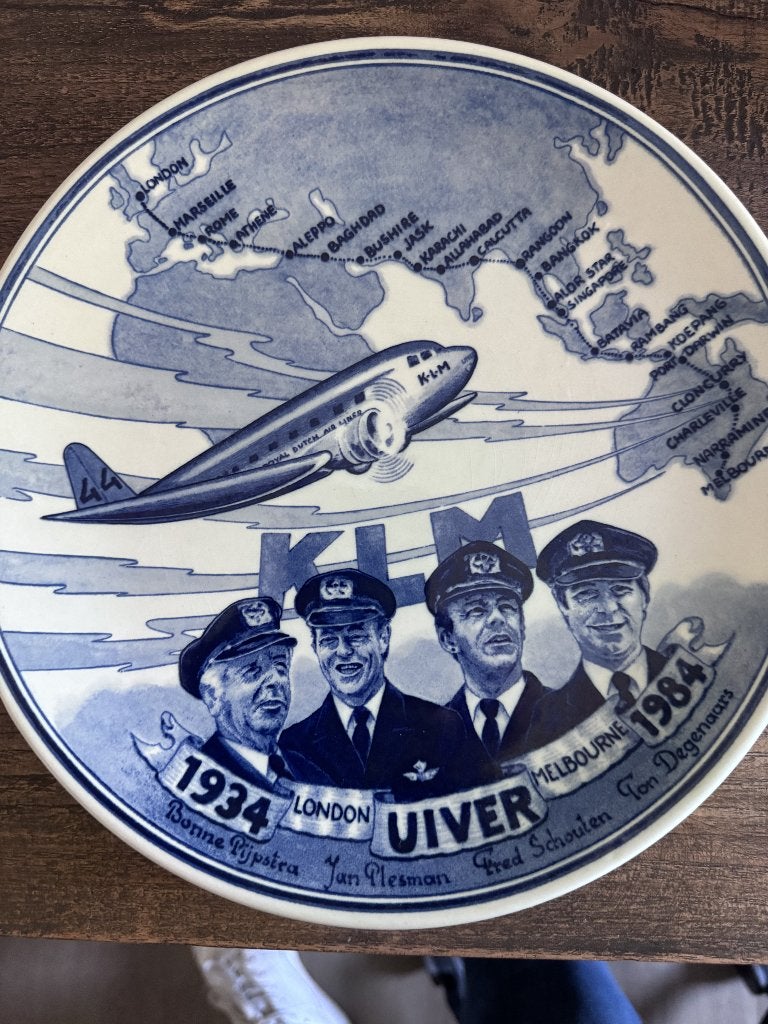Uiver herdenkingsbord 1934-1984 London-Melbourne, Ophalen of Verzenden, Zo goed als nieuw, Overige typen