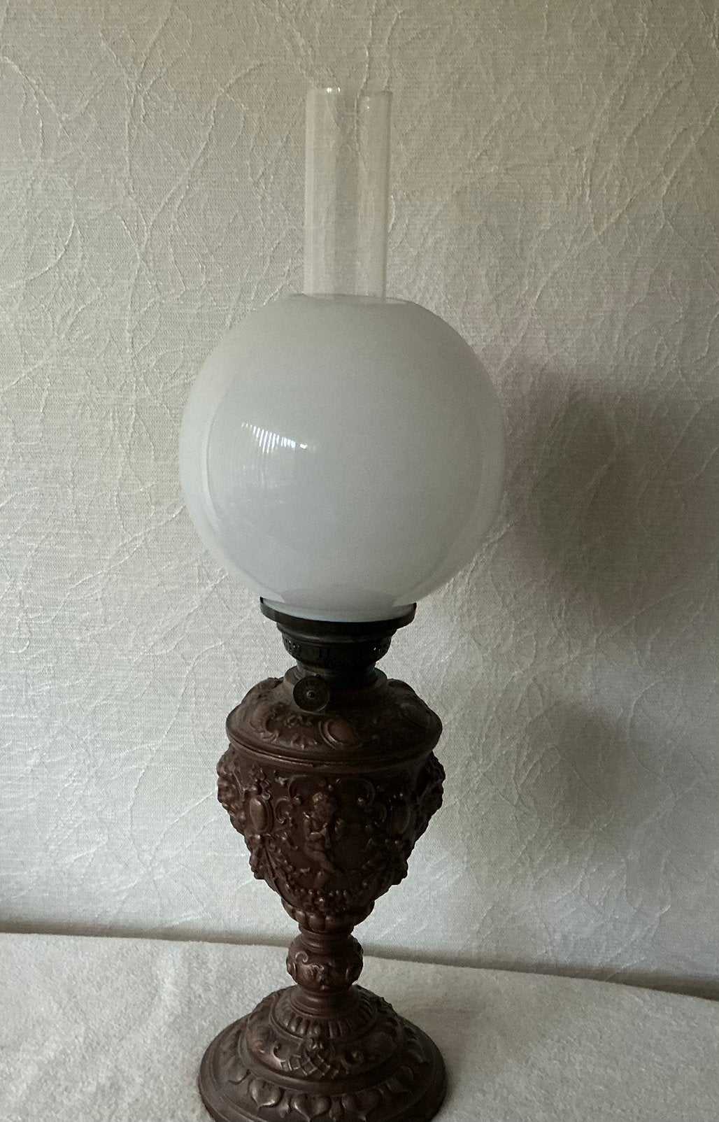 Antieke olielamp 58 cm, Ophalen