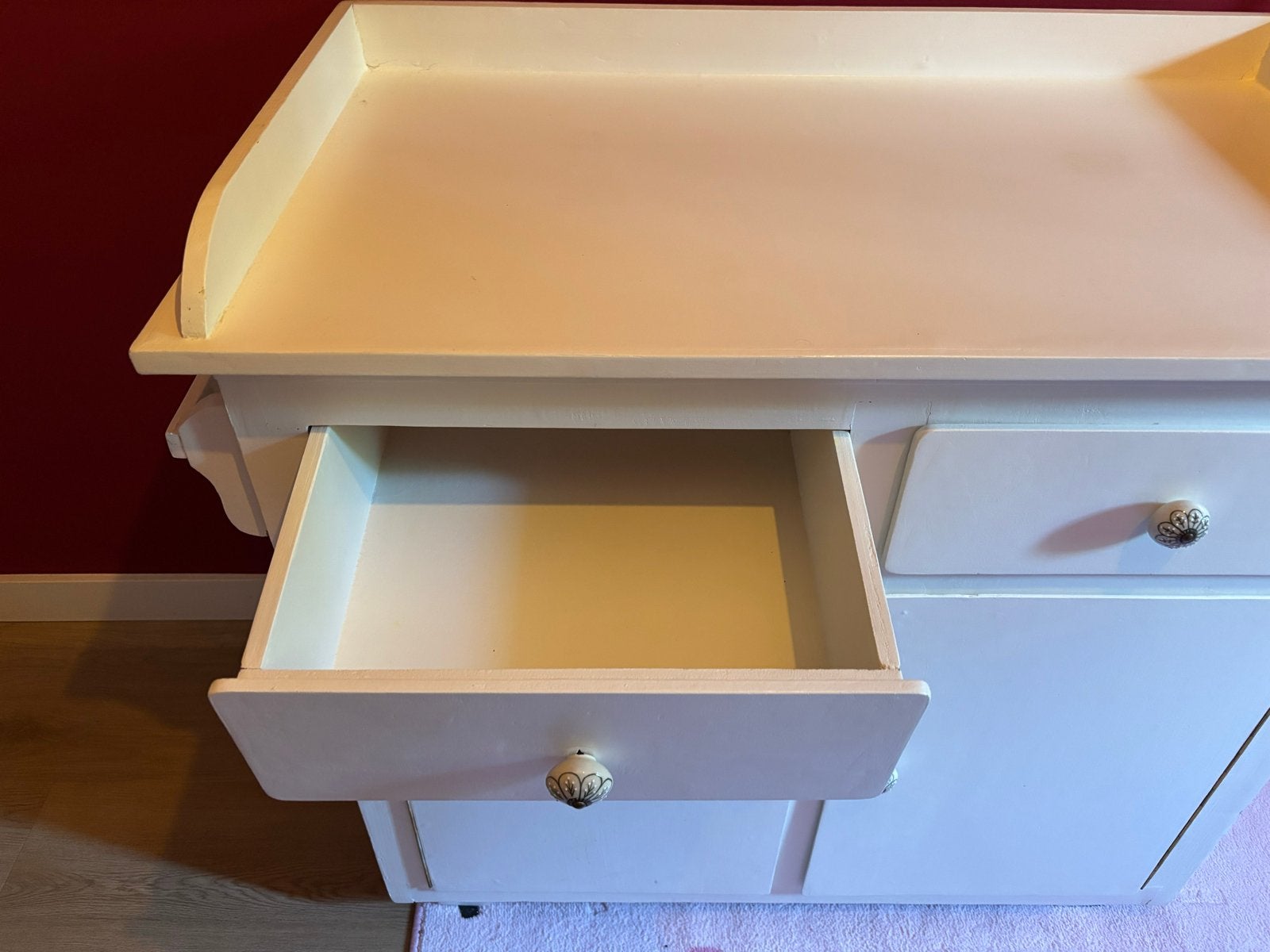 Witte commode met lades en kastjes, Kinderen en Baby's, Ophalen, Gebruikt, 50 tot 70 cm, 75 tot 100 cm