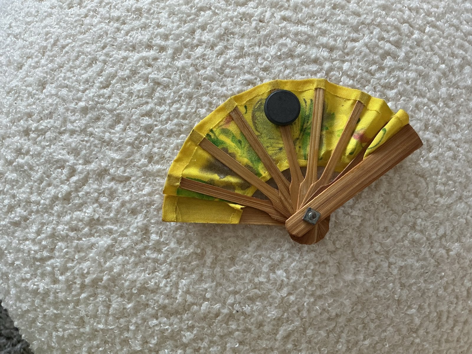 Decoratieve waaier met vlinderprint deur magneet, Hout, Gebruikt, Ophalen of Verzenden, Oosters