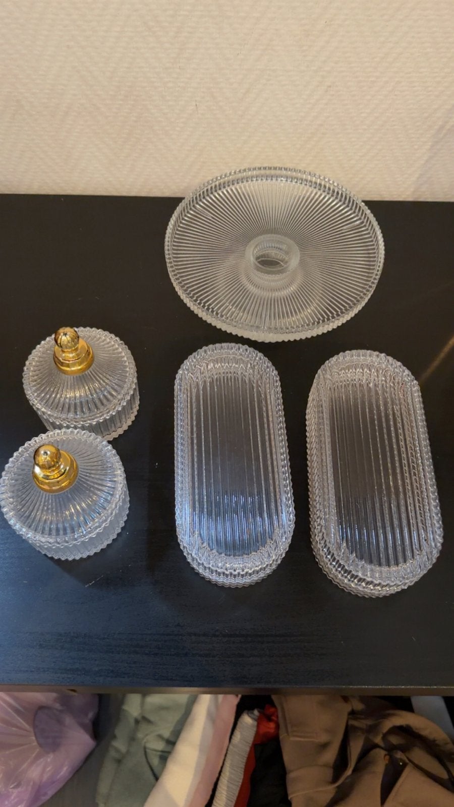 Decoratieve glazen potjes en schaal, Antiek en Kunst, Ophalen of Verzenden