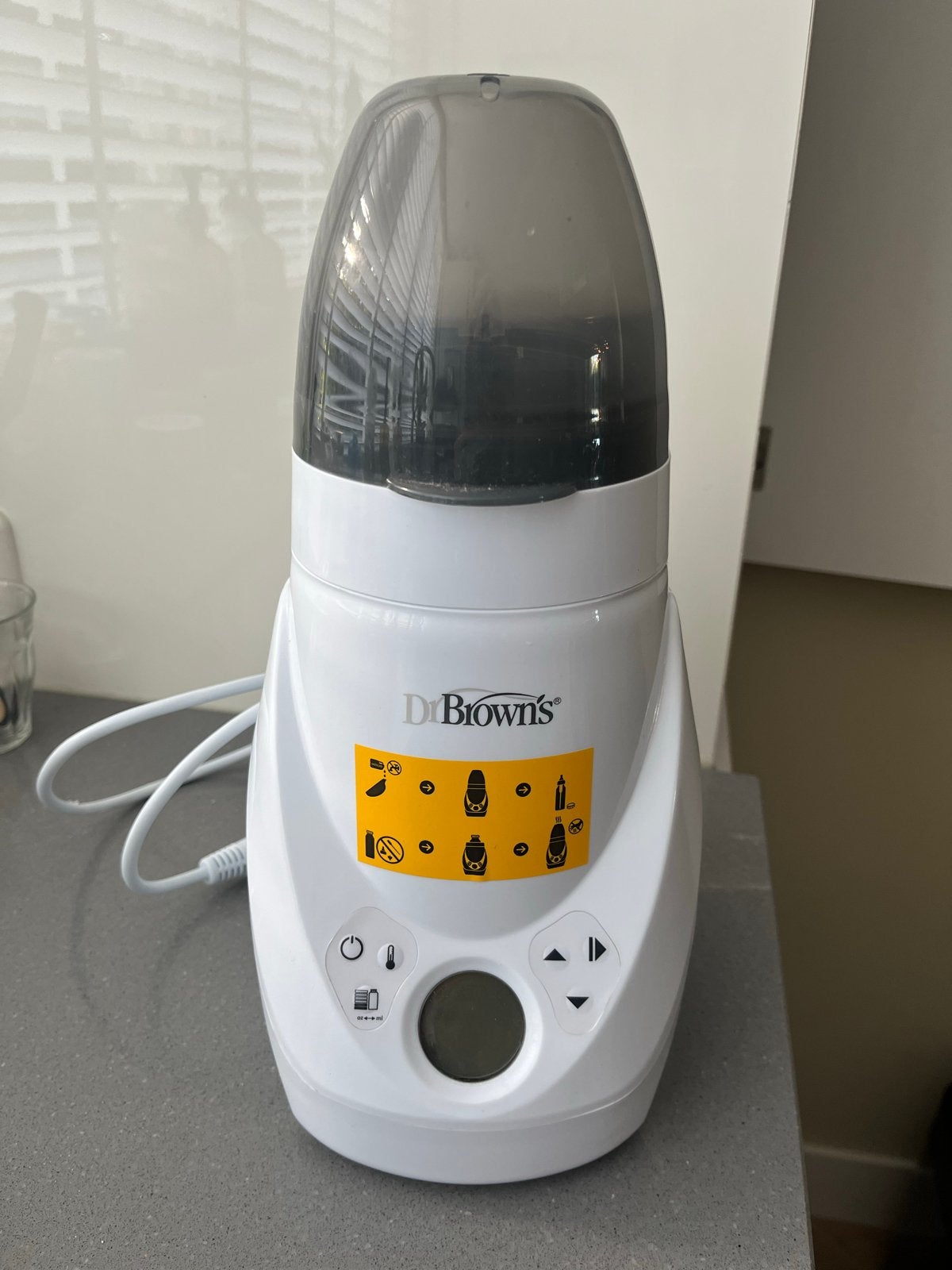 Dr. Brown's Deluxe Flessenwarmer & Sterilisator, Kinderen en Baby's, Ophalen of Verzenden, Zo goed als nieuw, Flessen- of potjesverwarmer