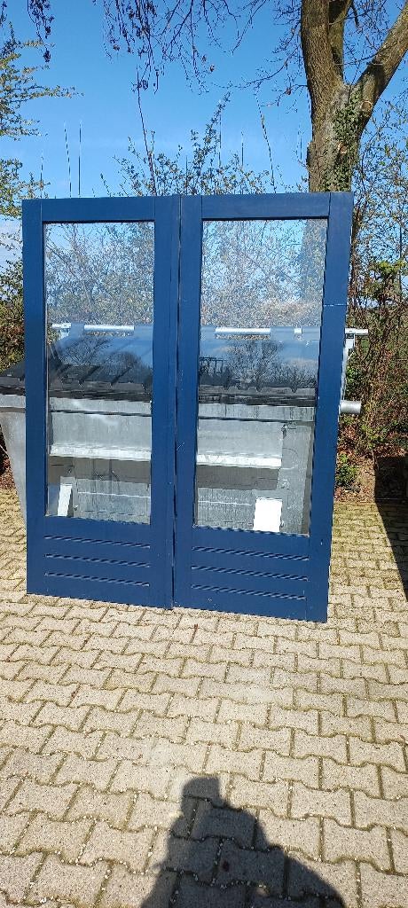 terrasdeuren, achterdeuren 2x, Doe-het-zelf en Verbouw, Ophalen, Gebruikt, Buitendeur, 200 tot 215 cm