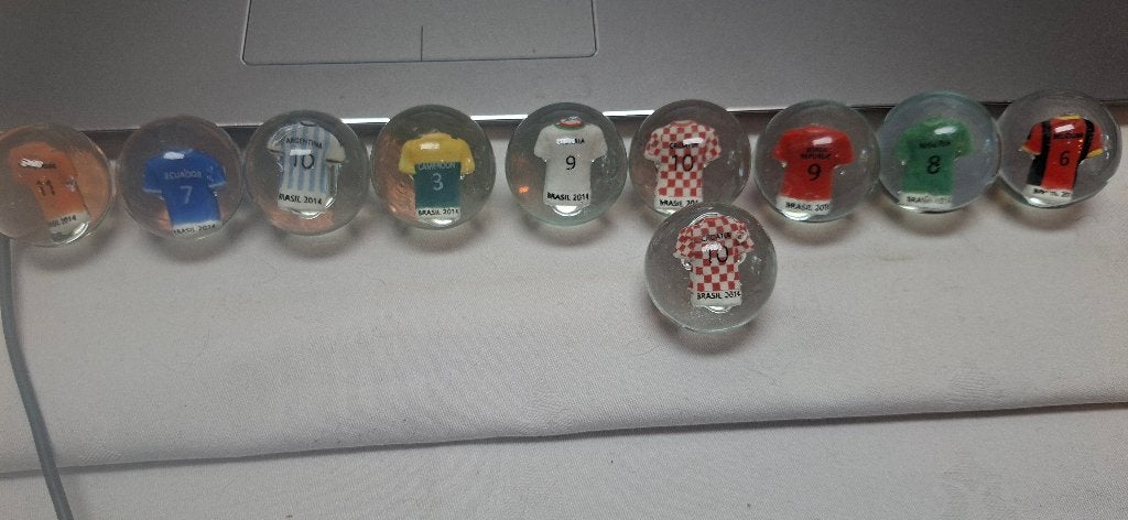 WK 2014 glazen knikkers met voetbalshirts, Verzamelen, Ophalen, Gebruikt, Buitenlandse clubs, Overige typen