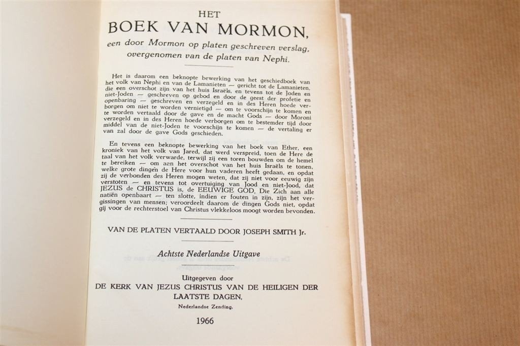 Het Boek van Mormon — Mormoonse Kerk, Uitgave 1966, Boeken, Ophalen of Verzenden, Gelezen