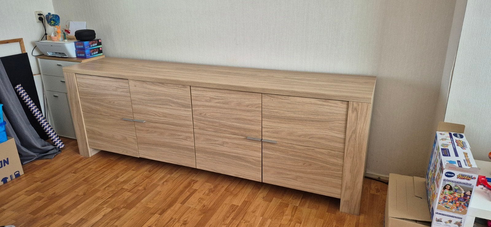 Dressoir - 253x51x84 cm, Ophalen, 200 cm of meer, Modern, Overige houtsoorten