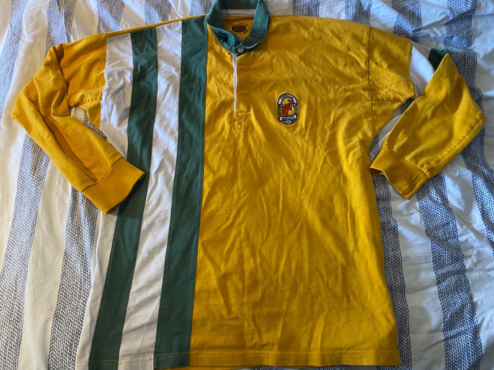 Australië Geel Rugby Lange mouwen Shirt (Large), Verzenden, Zo goed als nieuw, Kleding