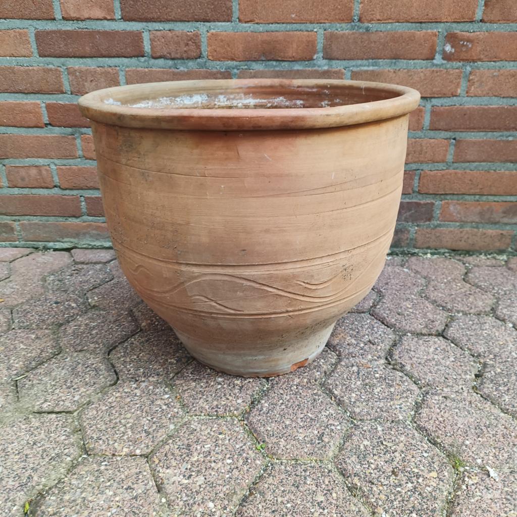 Prachtige grote terracotta pot D42cm met klein scheurtje, Tuin en Terras, Bloempotten, Ophalen, Rond, Minder dan 40 cm
