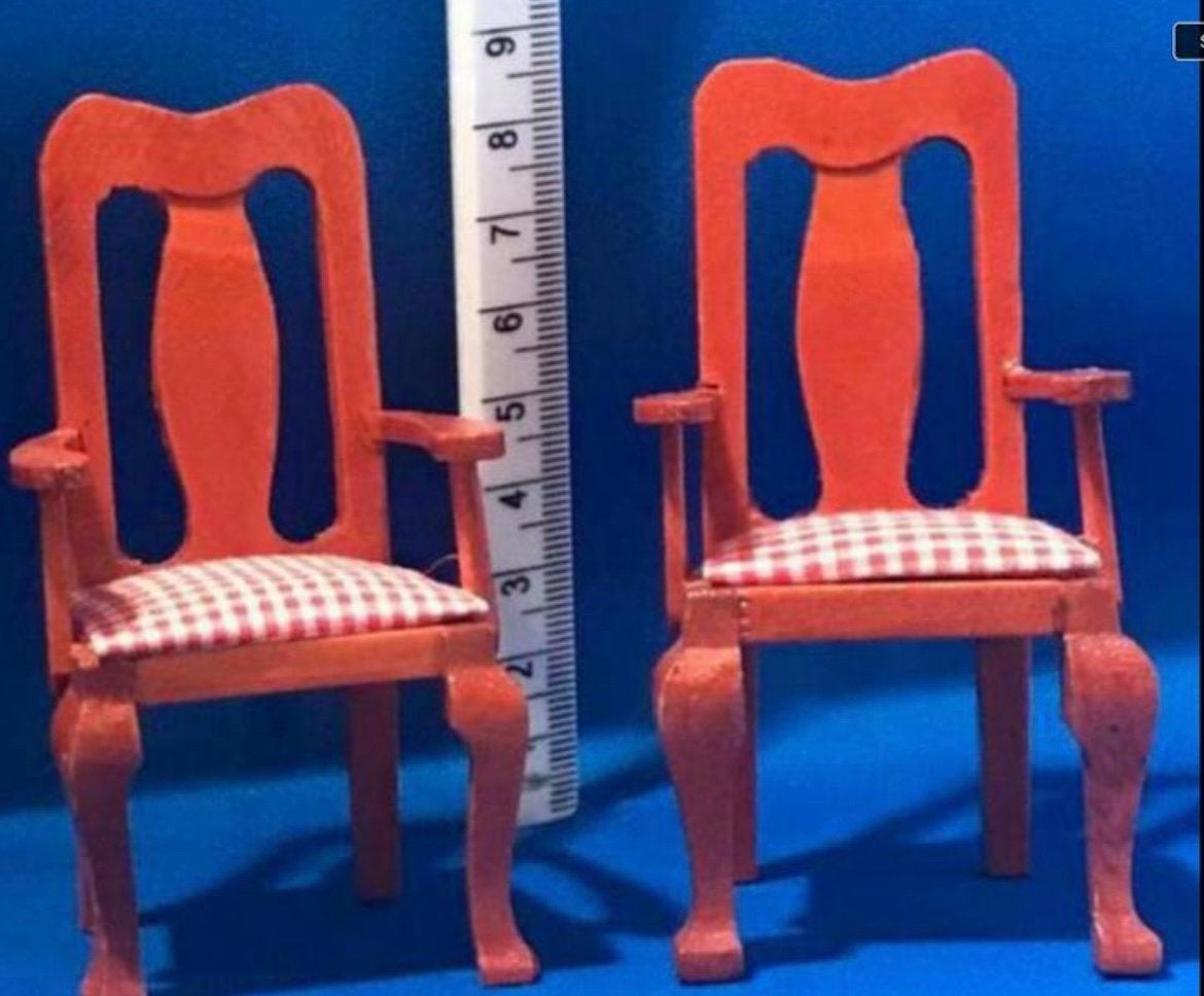 Poppenhuis Eetkamerstoeltjes - Set van 2, Ophalen of Verzenden, Zo goed als nieuw, Poppenhuis