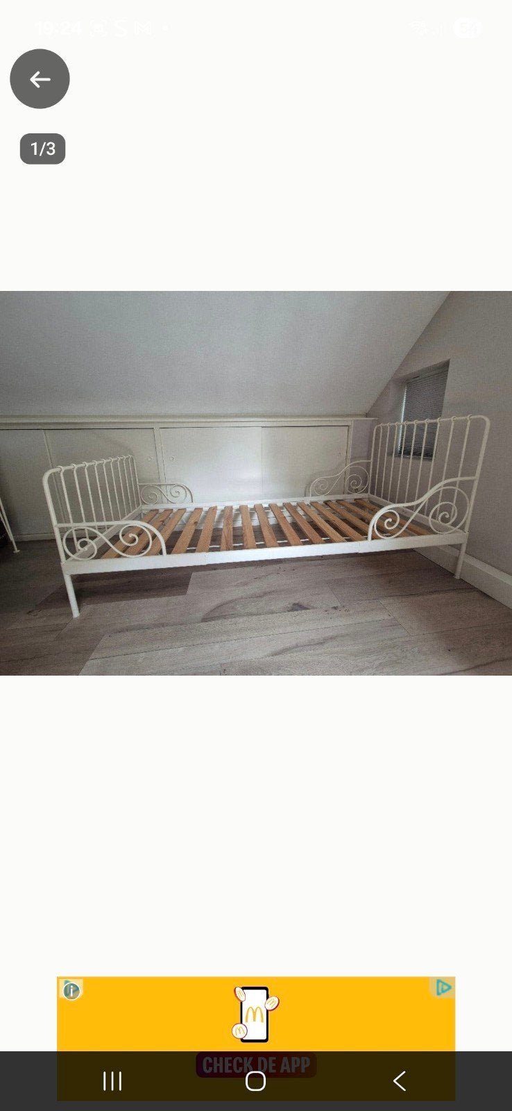 ikea minnen meegroeibed, Kinderen en Baby's, Ophalen, Zo goed als nieuw, 160 tot 180 cm, 70 tot 85 cm