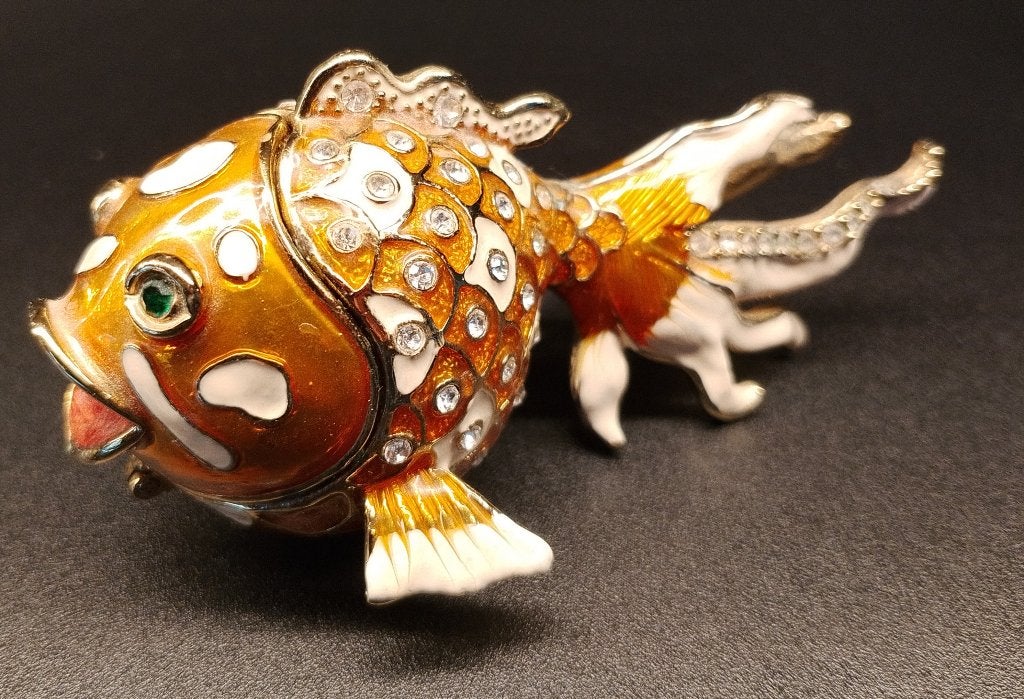 Luxe en unieke pillen "doosje" in de vorm van een vis, Sieraad, Handgemaakt, Ophalen of Verzenden, 5 cm