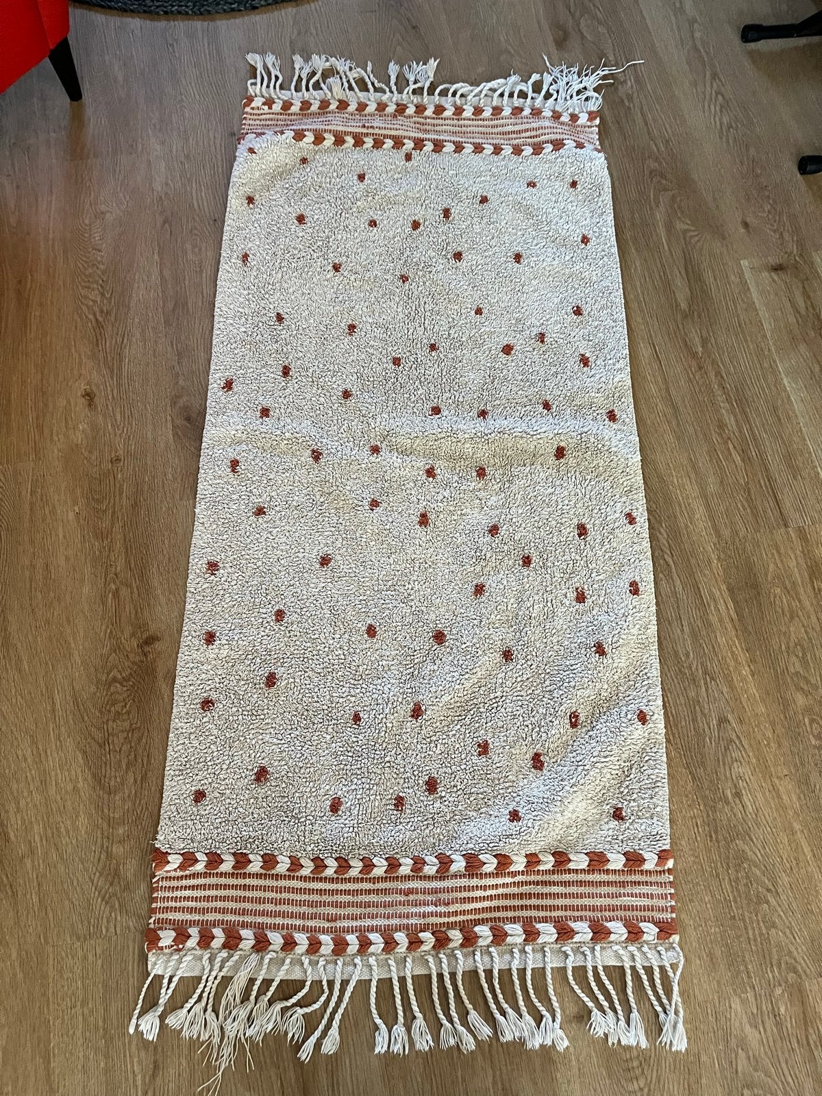 Boho chic vloerkleed 170x70 cm - Zara Home, Zo goed als nieuw, Crème, 150 tot 200 cm, Rechthoekig