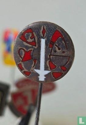 Speldje - Kaars, kan en strijkijzer (type 1) [rood], Verzamelen, Ophalen of Verzenden, Zo goed als nieuw, Merk, Speldje of Pin