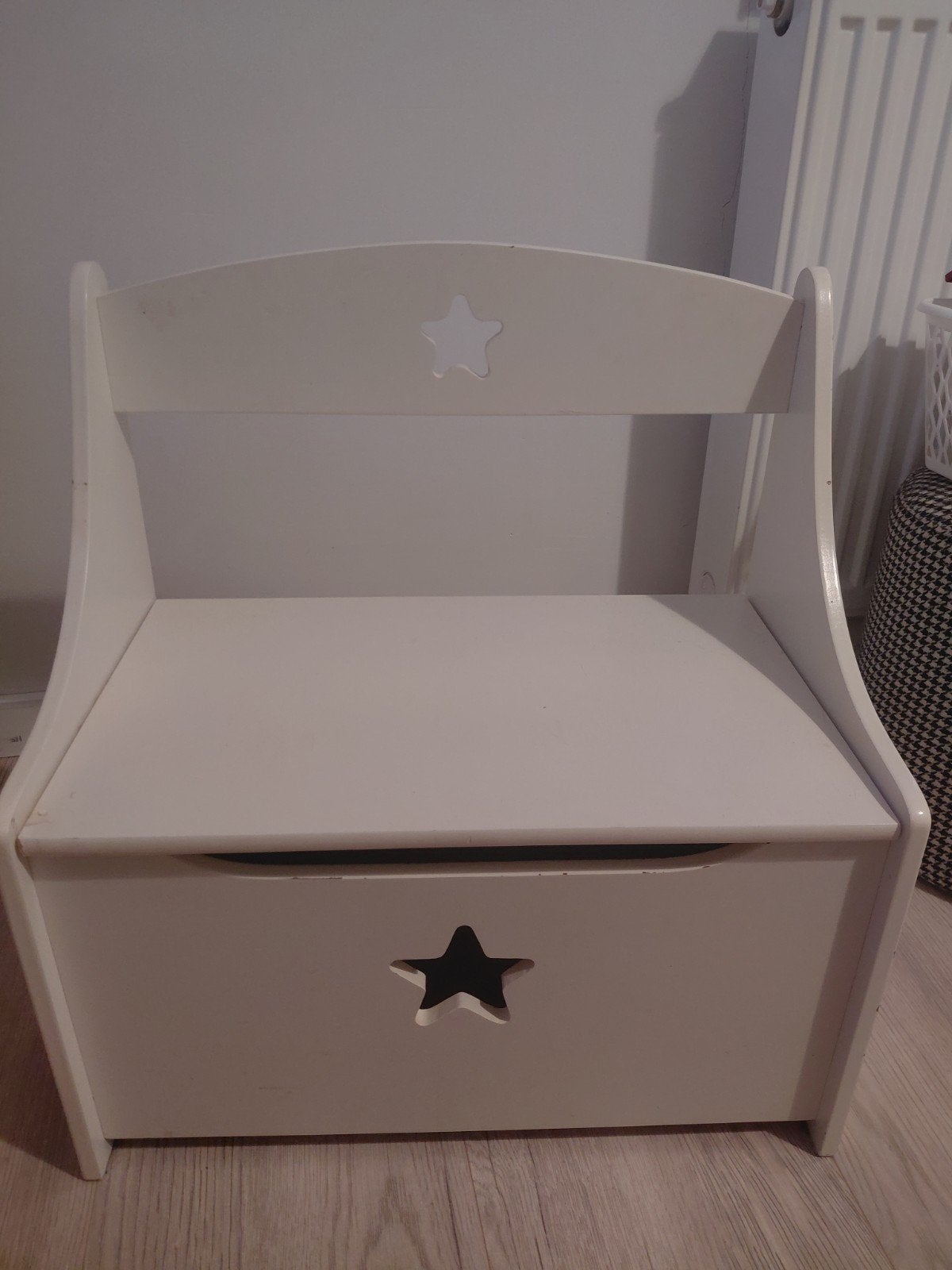 Witte kinderbank/ klepbankje met opbergruimte, Kinderen en Baby's, Ophalen, Gebruikt, Stoel