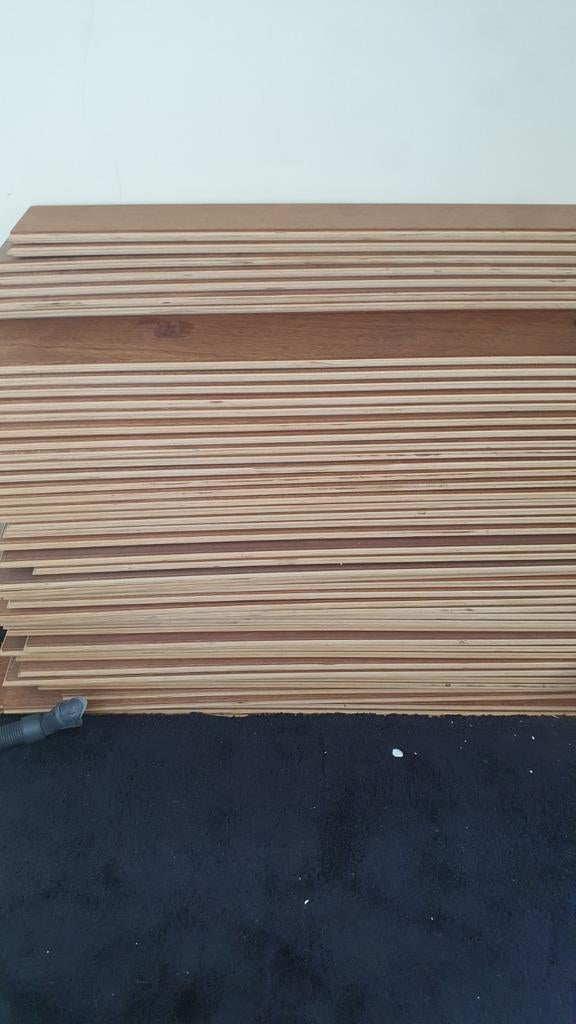 Merbau houten vloerdelen .Nieuw toplaag 7 mm 35.5 m2, Ophalen, Nieuw, Hout
