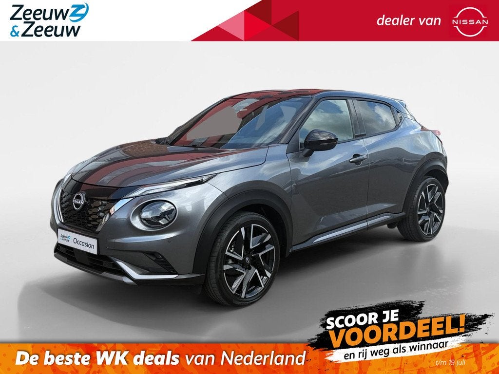 Nissan Juke 1.6 Hybrid N-Design WK DEAL € 500,- korting |L, Auto's, Nissan, 12 maanden, Stof, Gebruikt, Origineel Nederlands