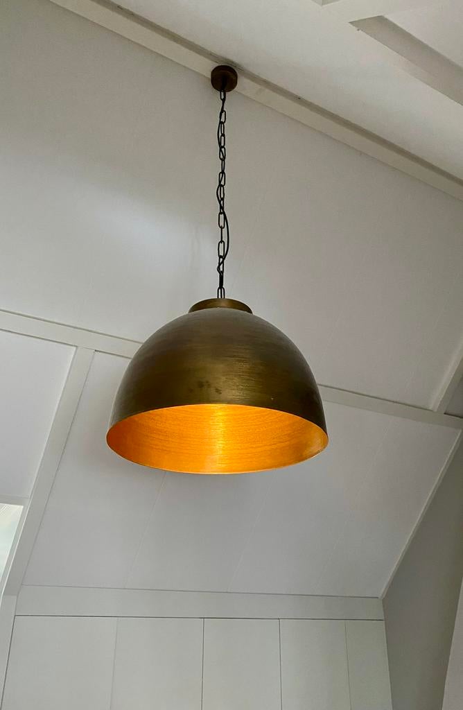 Grote gouden hanglamp Light and Living, Ophalen, 50 tot 75 cm, Luxe, Zo goed als nieuw