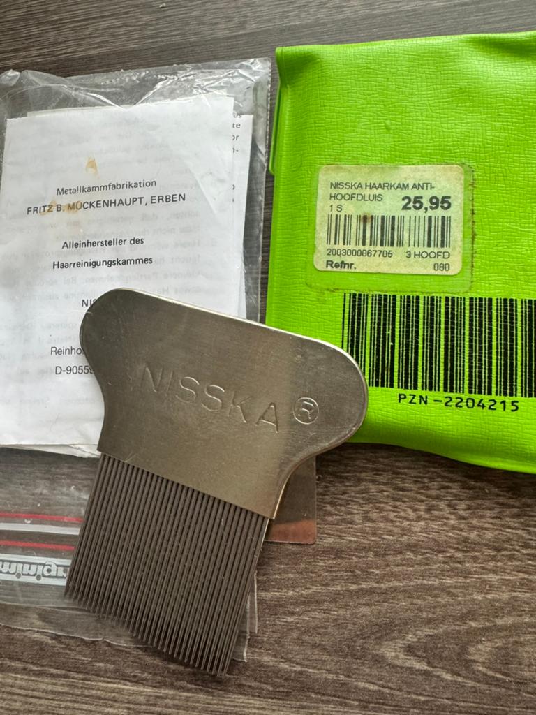Nisska anti hoofdluis haarkam, Ophalen of Verzenden, Gebruikt, Kam of Borstel