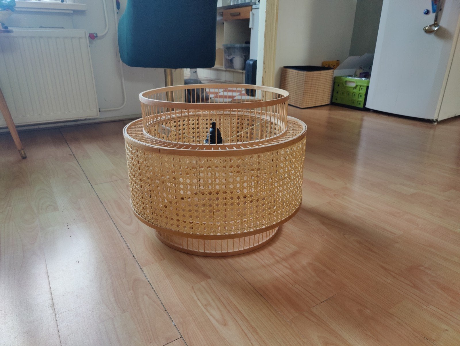 Rotan lampenkap, diameter 50 cm, met fitting, Huis en Inrichting, Ophalen