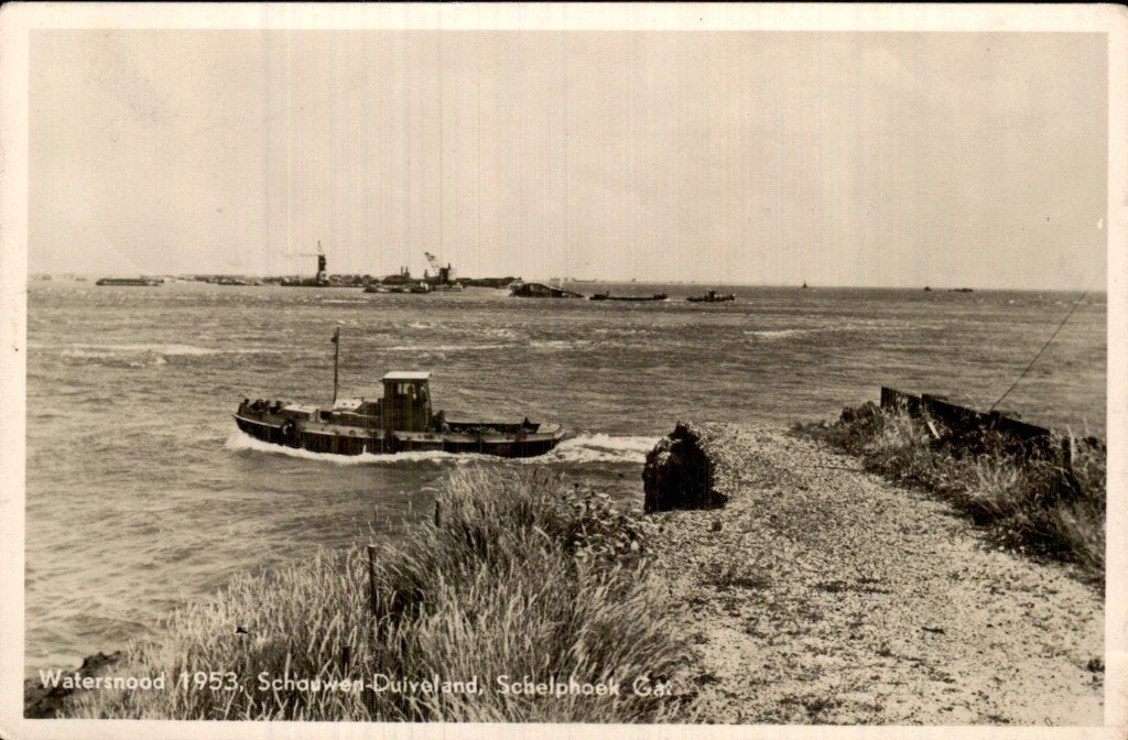 Schouwen-Duiveland - Schelphoek Gat - Watersnood 193, Ophalen of Verzenden, 1940 tot 1960, Gelopen, Zeeland