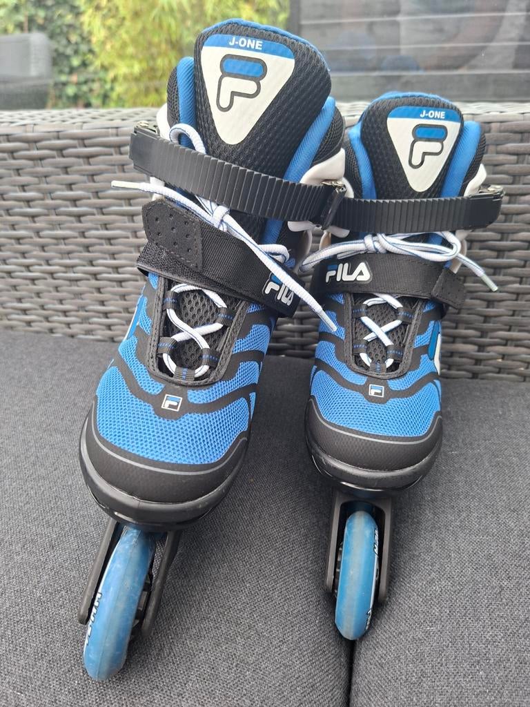 Fila J-One Verstelbare Skates - Blauw/Zwart maat 36-40, Ophalen, Verstelbaar, Zo goed als nieuw