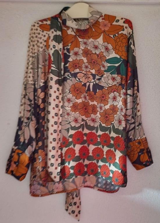 JuliaJune JJ Belgium blouse print mt 36 S, Kleding | Dames, Blouses en Tunieken, Overige kleuren, Ophalen of Verzenden, Maat 36 (S)