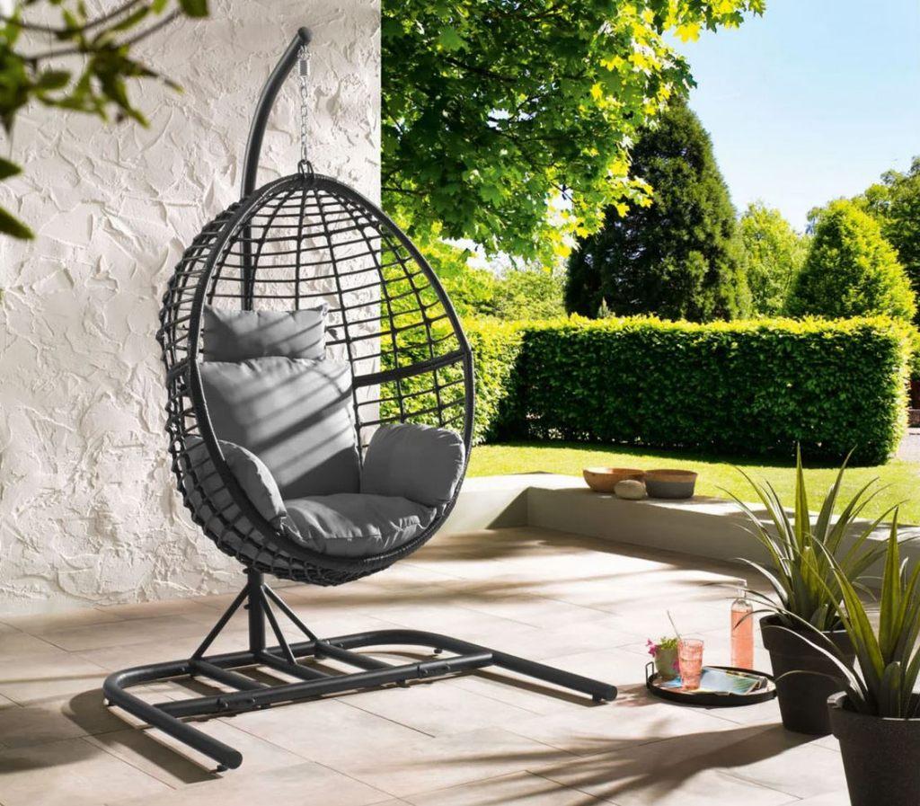 Luxe Rieten Ei Hangstoel incl. Frame & Kussen Nieuw in Doos!, Ophalen, Rotan, Nieuw, Hangstoel