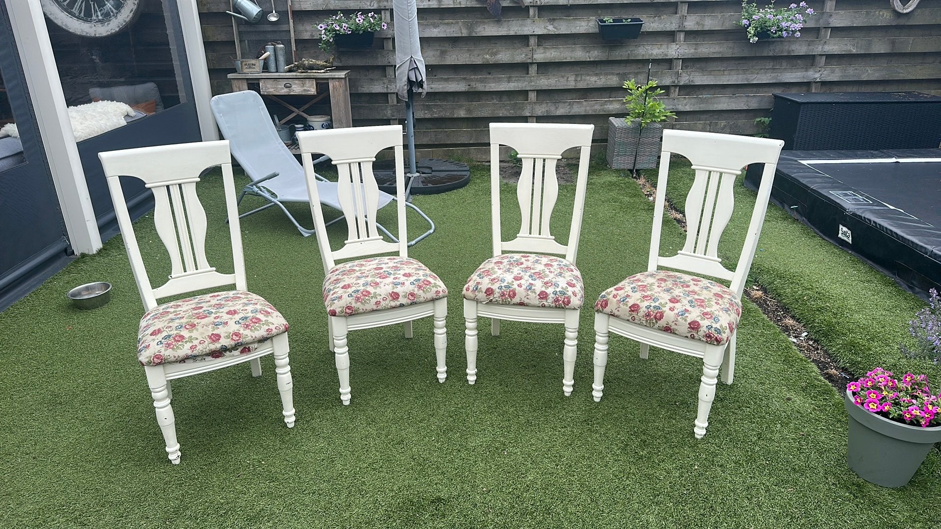 Brocante stoelen, Tuin en Terras, Tuinstoelen, Ophalen, Gebruikt