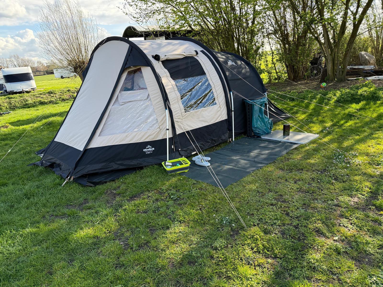 Obelink Optima 4 tc met Acacia parawing, Ophalen, Zo goed als nieuw, Tot en met 4